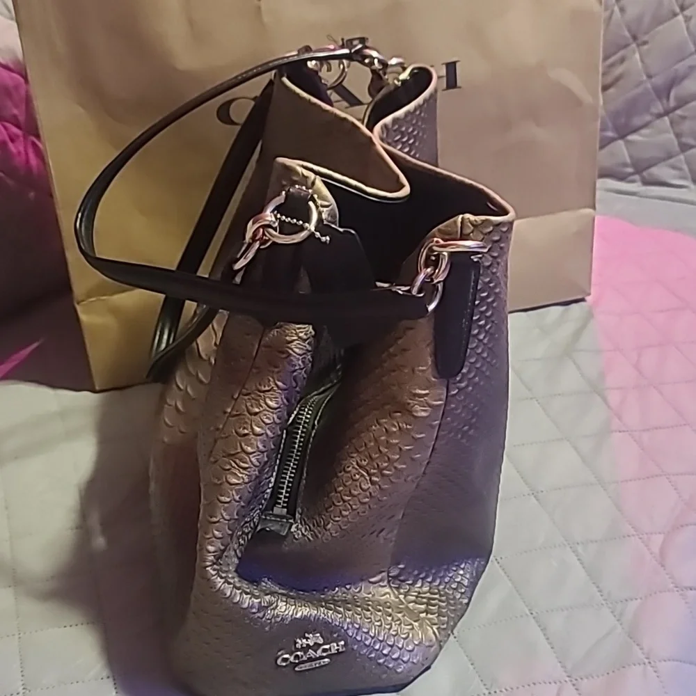 Coach Phoebe Metallic Snakeskin Handbag